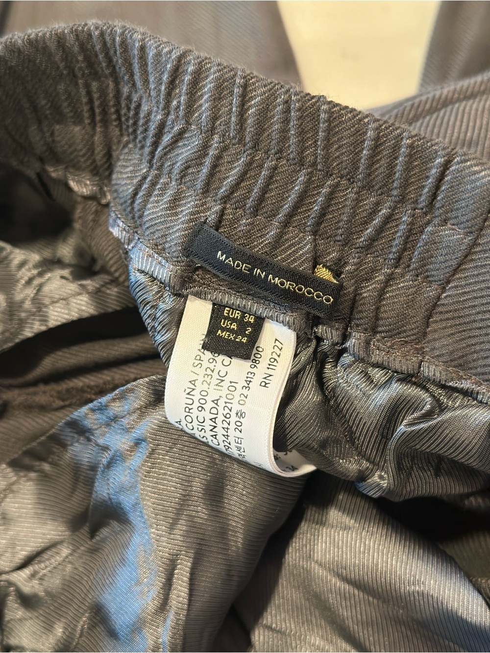NWOT Massimo Dutti Linen Blend Trouser Pant Size 2 Light Gray - Picture 6 of 10